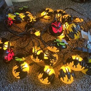 Vintage Eerie Eye & Bat Halloween (3x) String Lights 10 Lights Easter Unlimited